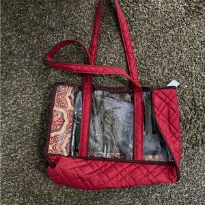Red Quilted Tote Bag